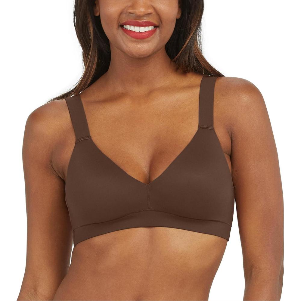 imageSPANX BraLlelujah Lightly Lined Bralette WireFree Comfortable Support Wireless DigFree StrapsChestnut Brown