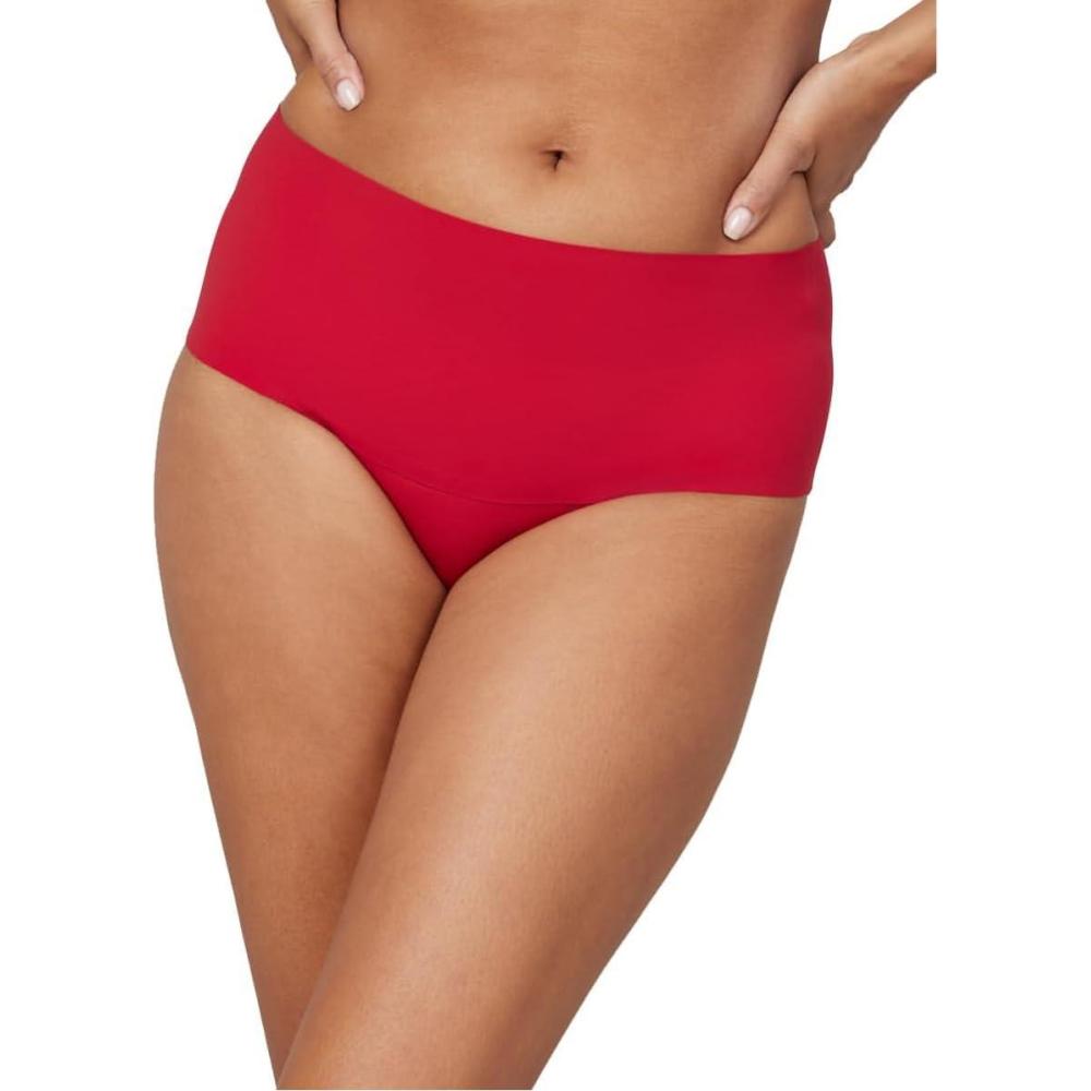 imageSPANX SPANXsmooth Undietectable Brief Comfortable Core Control Invisible Shapewear Underwear No Visible Panty LinesRed Pop