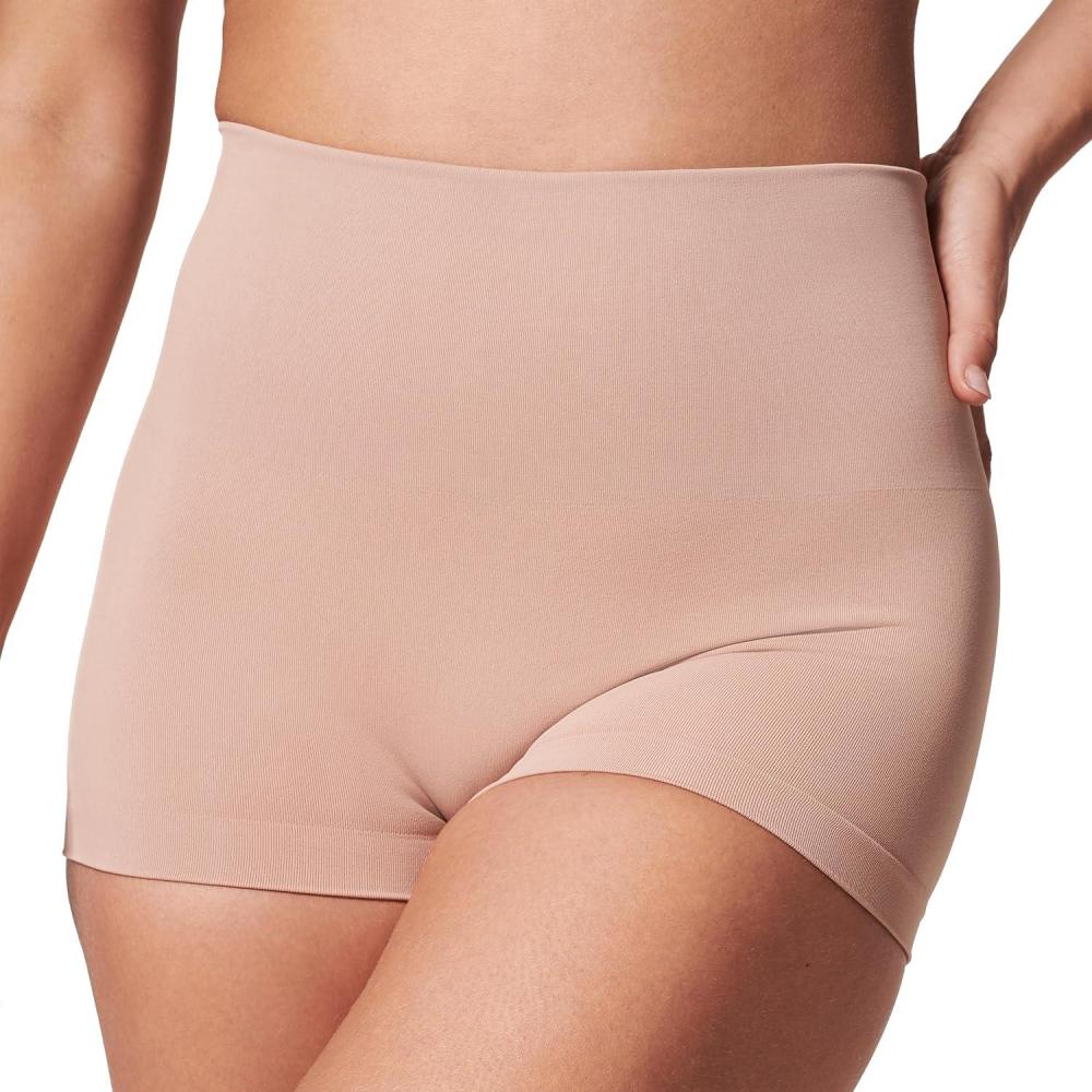 imageSPANXshape ExtraOrdinary Boyshort  Sculpting Compression  Womens Shapewear Underwear  Recycled Nylon Fabric BlendToasted Oatmeal