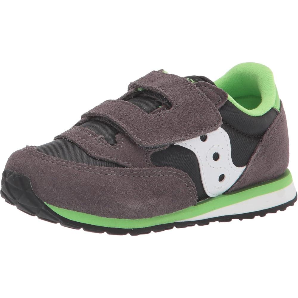 imageSaucony UnisexChild Baby Jazz Hook ampamp Loop Seasonal SneakerGreyBlackGreen