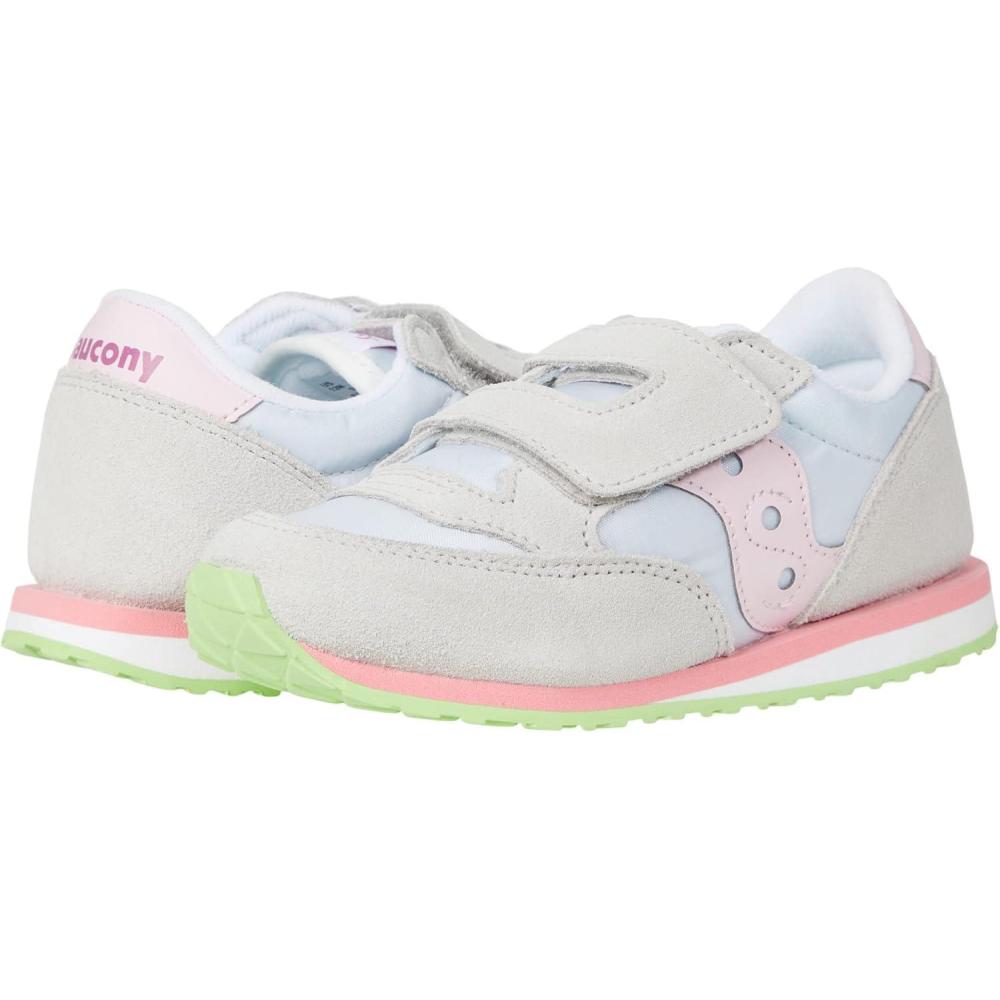 imageSaucony UnisexChild Baby Jazz Hook ampamp Loop Seasonal SneakerGreyPinkGreen