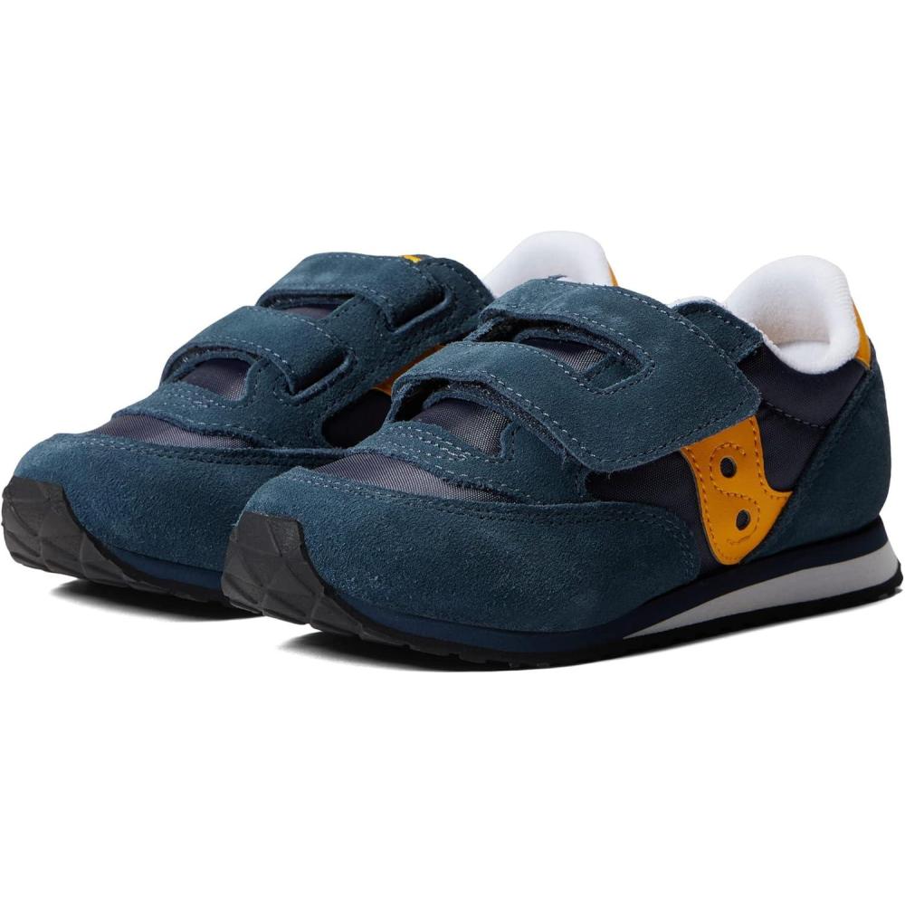 imageSaucony UnisexChild Baby Jazz Hook ampamp Loop Seasonal SneakerNavyYellow
