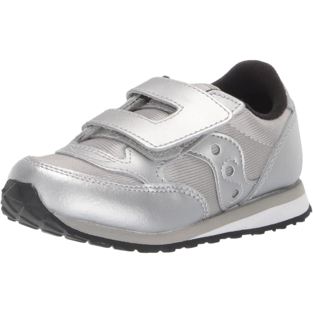 imageSaucony UnisexChild Baby Jazz Hook ampamp Loop Seasonal SneakerSilverSilver
