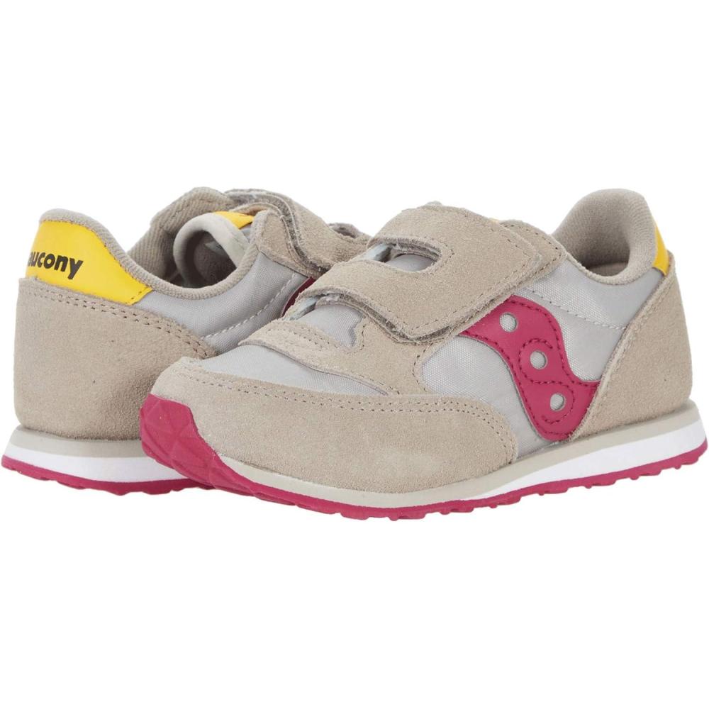 imageSaucony UnisexChild Baby Jazz Hook ampamp Loop Seasonal SneakerTaupeBurgundy