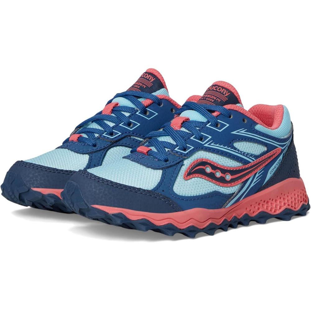 imageSaucony UnisexChild Cohesion Tr14 Lace to ToeAquaCoral