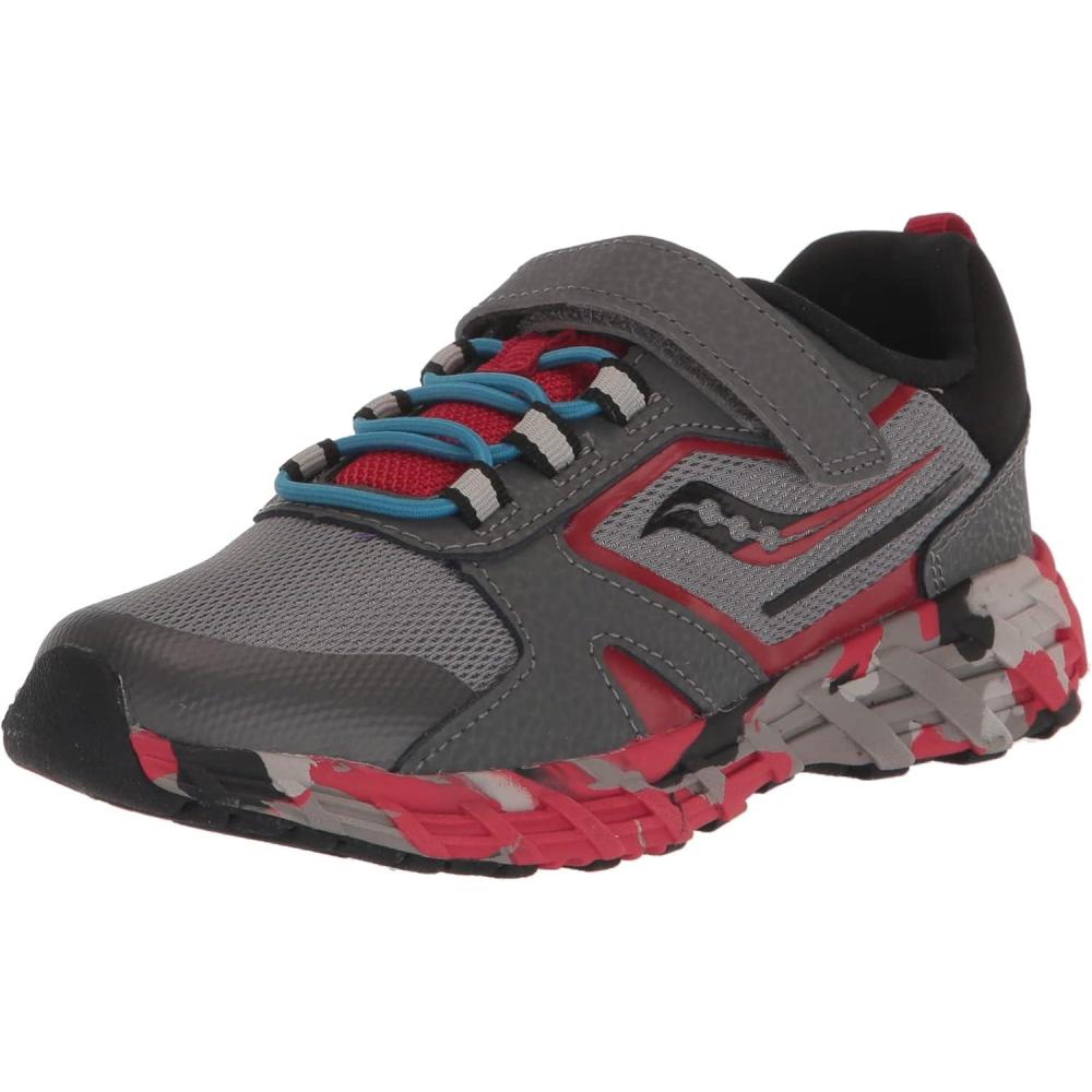 imageSaucony unisexchild Wind Shield aCRunning ShoeGreyRed