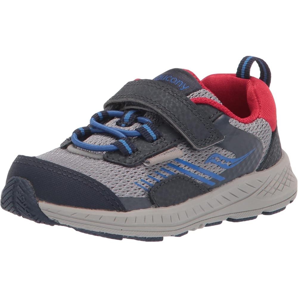 imageSaucony unisexchild Wind Shield aCRunning ShoeNavyGreyRed