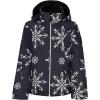 Obermeyer Rylee Print Jacket – Teen Girls(Black With White Skiflake)