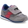 Saucony Unisex-Child Baby Jazz Hook & Loop Seasonal Sneaker(Grey/Red)