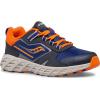 Saucony Unisex-Child Wind Shield 2.0 Running Shoe(Navy/Grey/Orange)