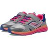 Saucony unisex-child Wind Shield a/CRunning Shoe(Grey/Pink/Navy)