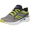 Saucony Unisex-Child Axon Running Shoe(Grey/Lime/Black)