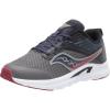 Saucony Unisex-Child Axon Running Shoe(Grey/Navy/Maroon)