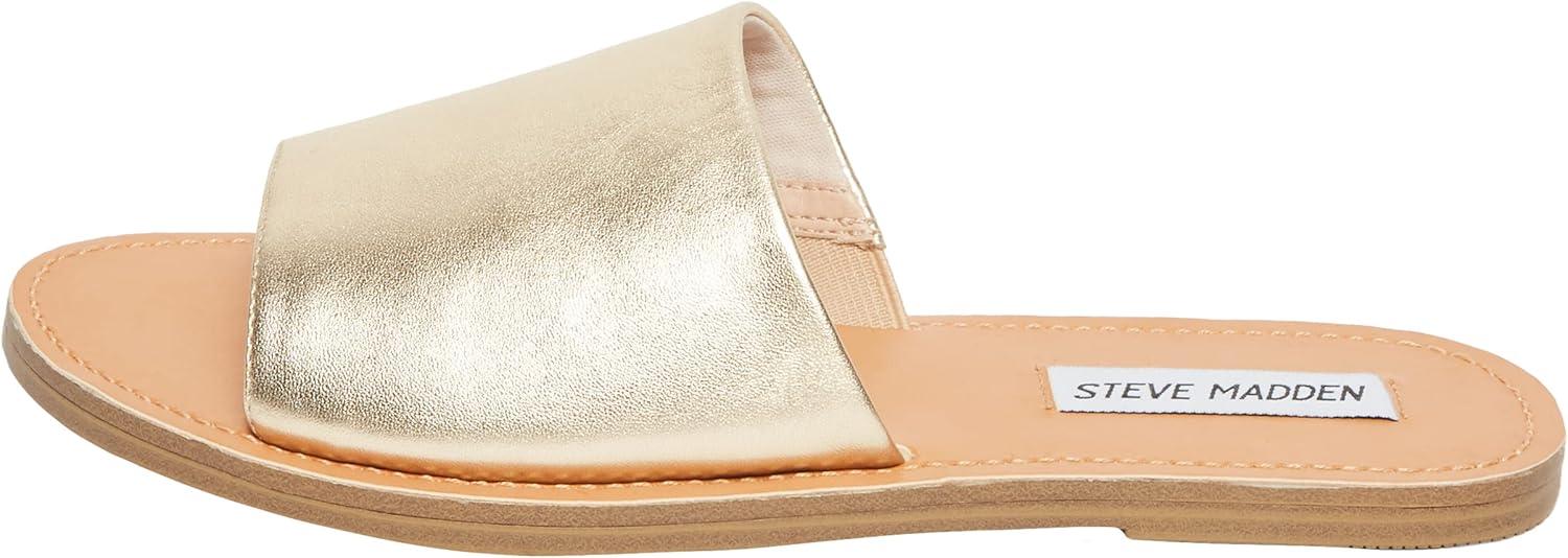 imageSteve Madden womens Gracel Flat SandalGold Leather