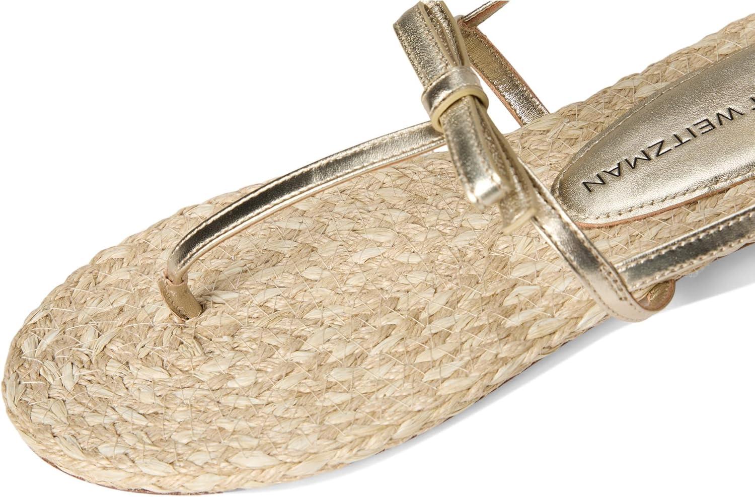 imageStuart Weitzman Womens Felicity Espadrille SandalsLight GoldNatural