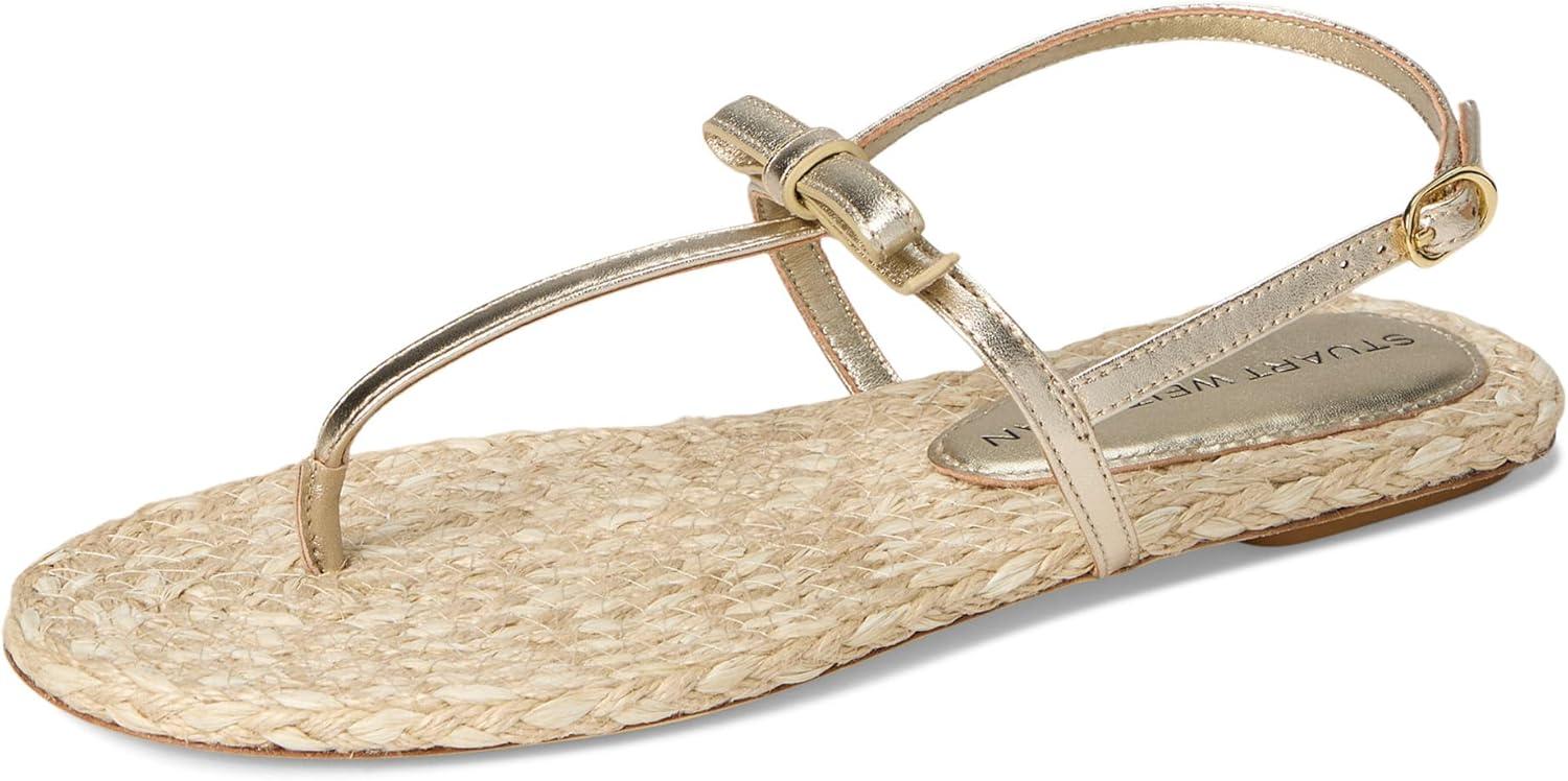 imageStuart Weitzman Womens Felicity Espadrille SandalsLight GoldNatural