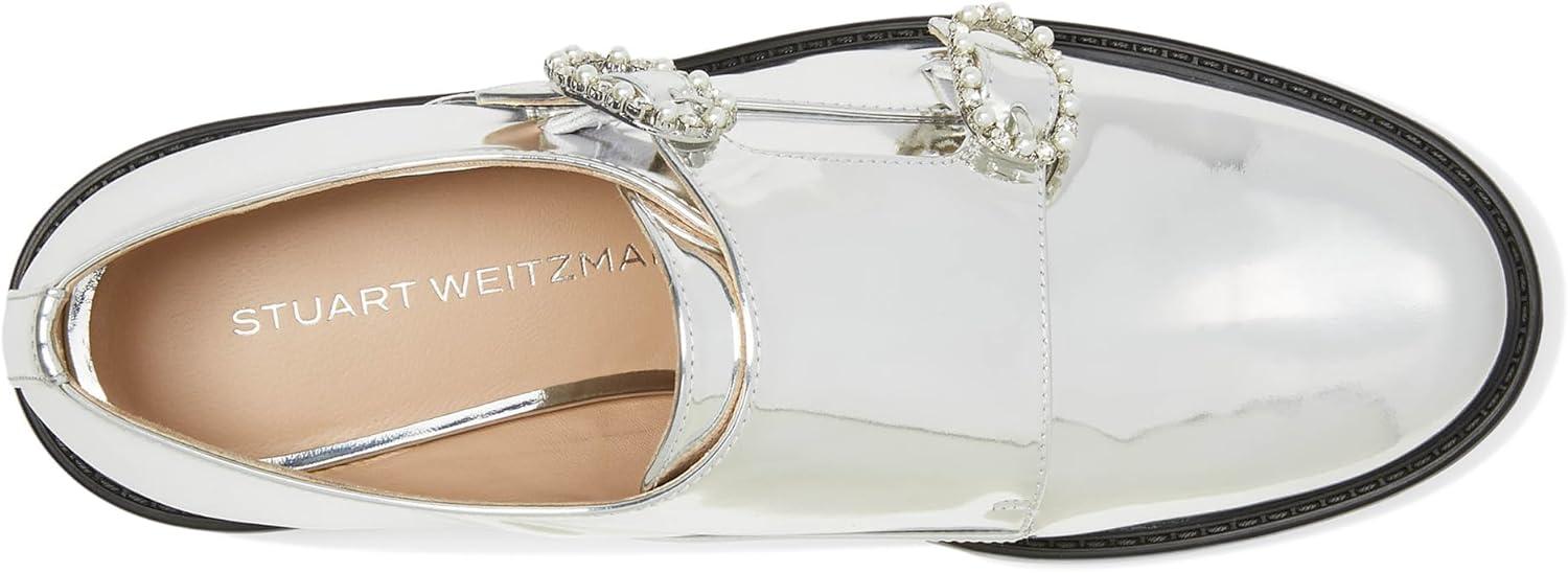 imageStuart Weitzman Womens Leighton Monk StrapSilver