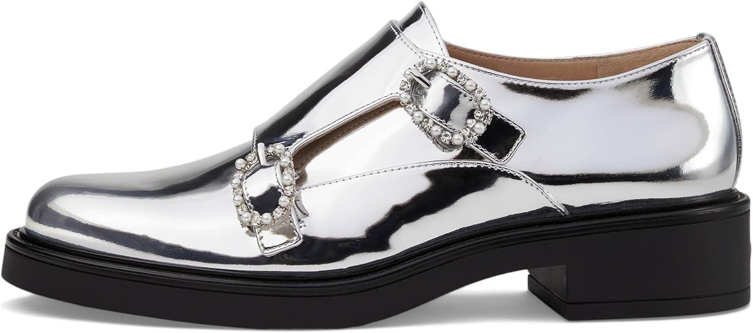 imageStuart Weitzman Womens Leighton Monk StrapSilver