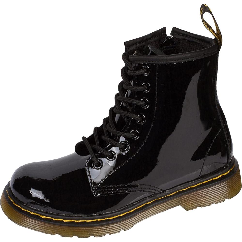 imageDr Martens Kids Collection Unisex 1460 Junior Delaney Boot Little KidBig KidBlack Patent