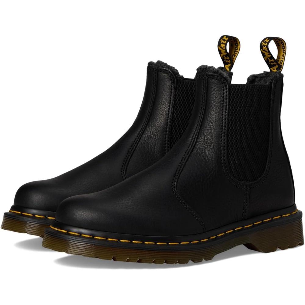 imageDr Martens unisexadult 2976 Warmwair Grizzly Leather Chelsea BootsBlack