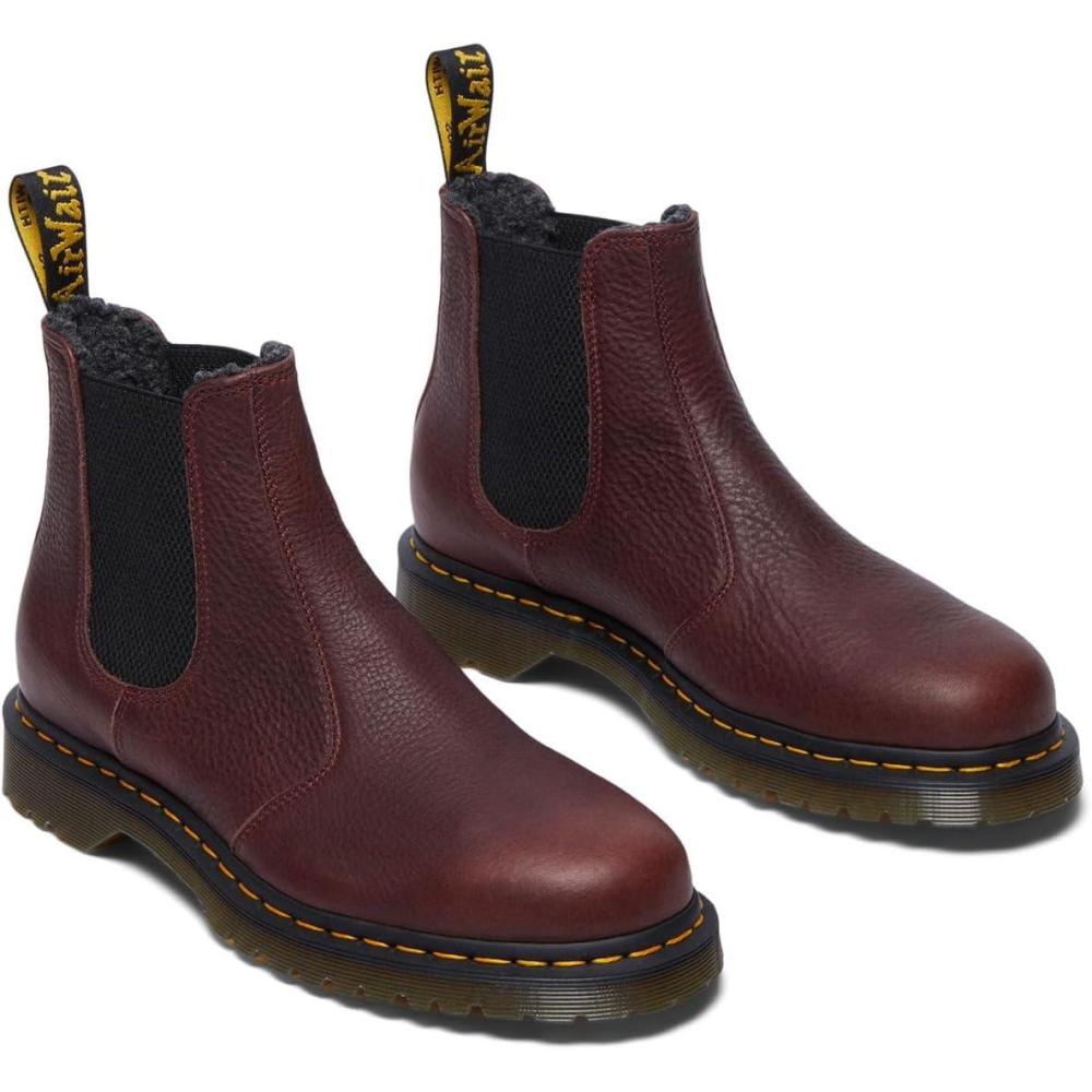 imageDr Martens unisexadult 2976 Warmwair Grizzly Leather Chelsea BootsRed