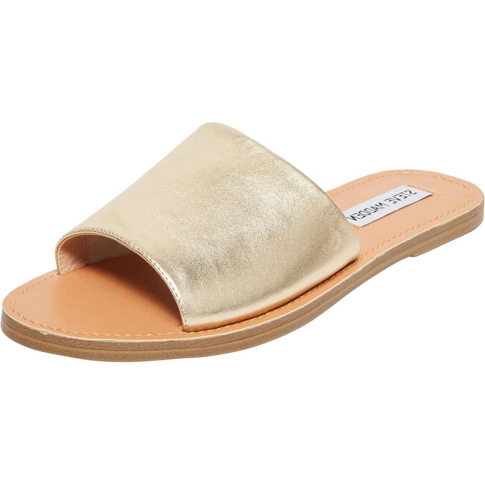 imageSteve Madden womens Gracel Flat SandalGold Leather