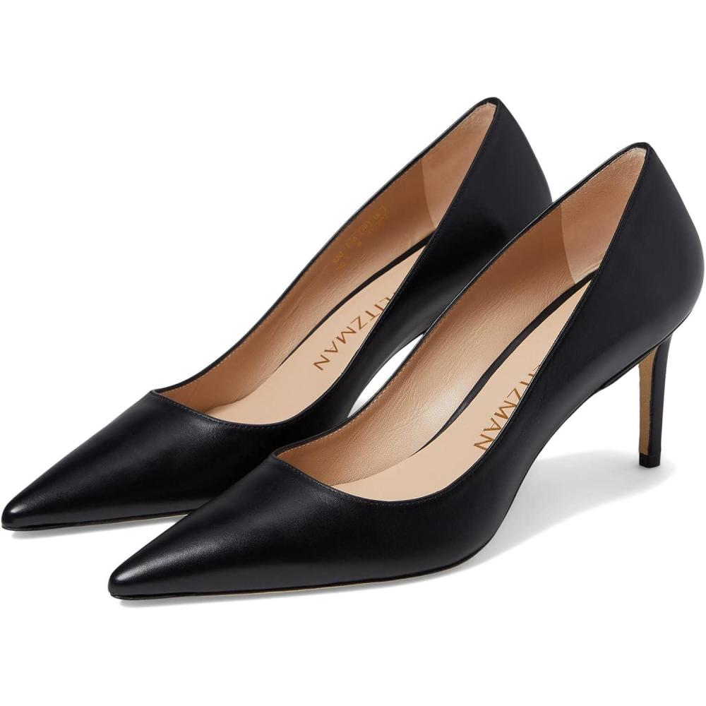 imageStuart Weitzman Stuart 75 Pump Sandals for Women  Suede Upper  Leather Outsole and Lining  PointedBlack 1