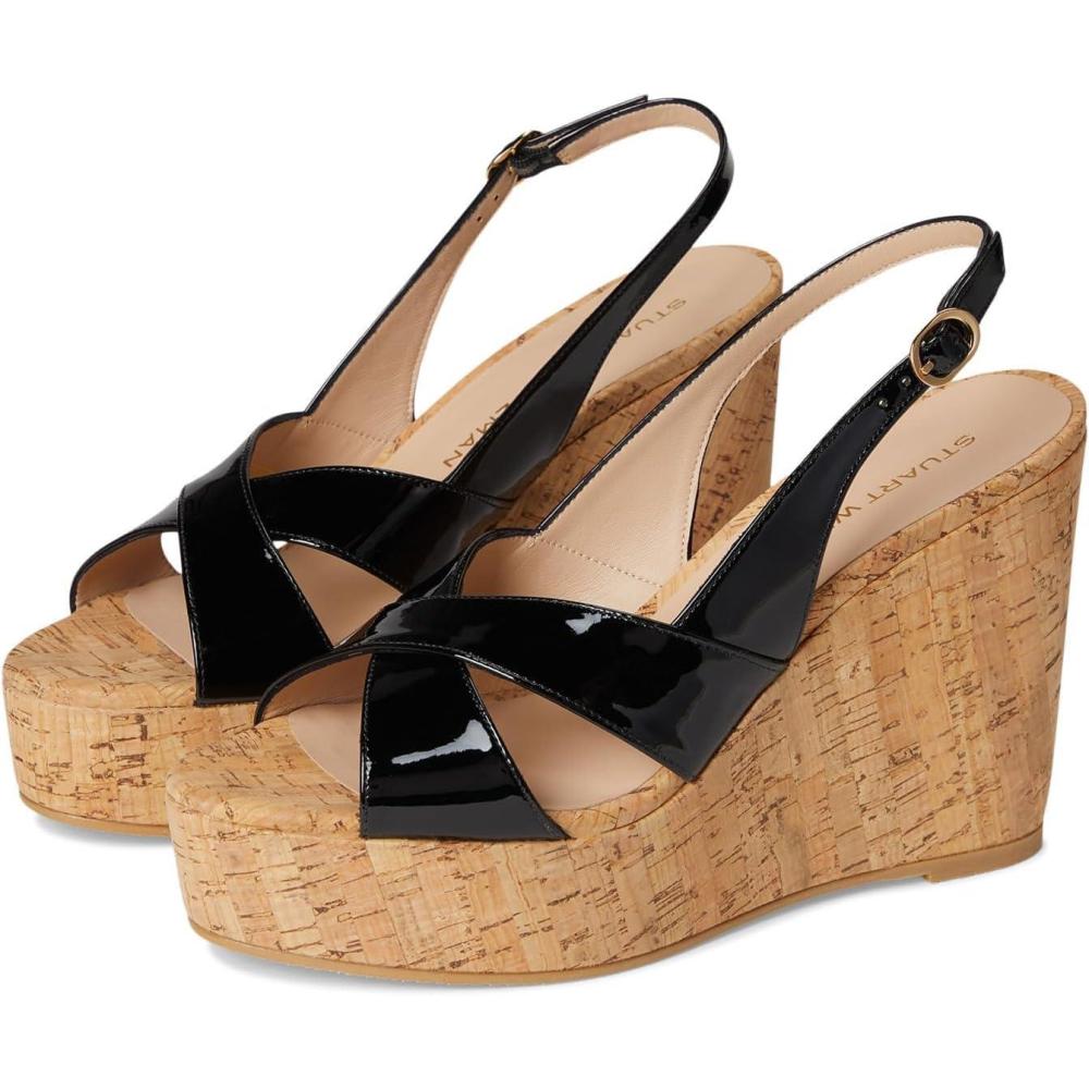 imageStuart Weitzman Womens Dayna Slingback Wedge PlatformBlack