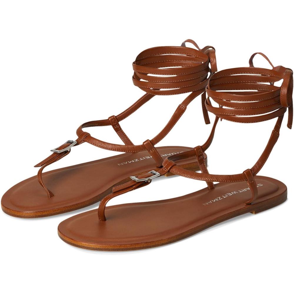 imageStuart Weitzman Womens Georgie Laceup PlatformBridle Brown