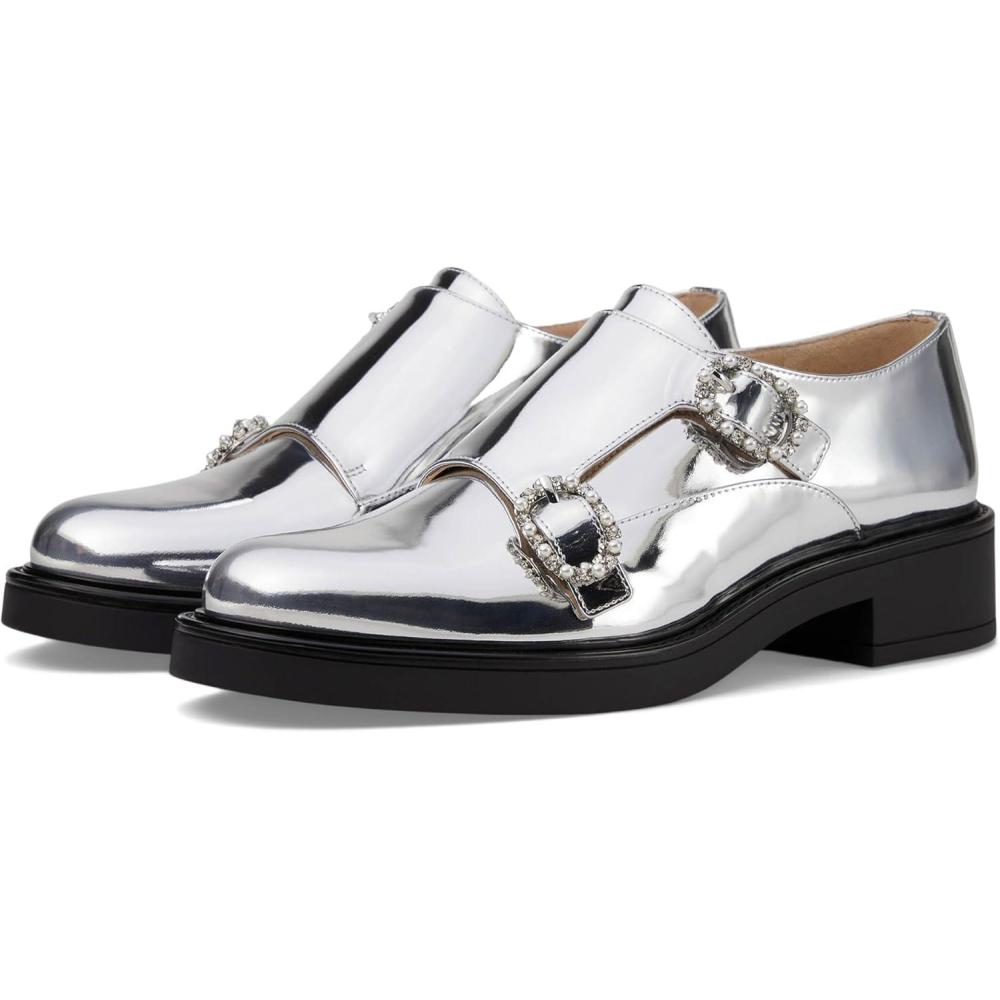 imageStuart Weitzman Womens Leighton Monk StrapSilver