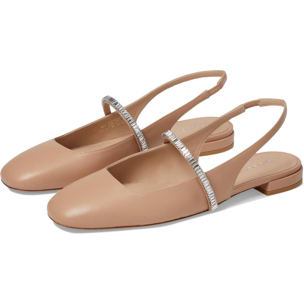 imageStuart Weitzman Womens Stefanie Slngback Flat BalletAdobeClear