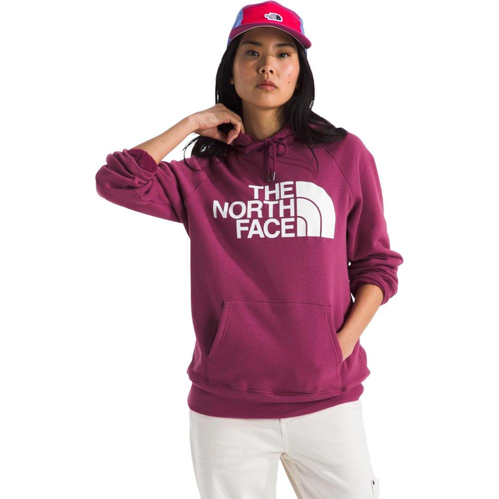 imageTHE NORTH FACE Womens Half Dome Pullover Hoodie Sweatshirt Standard and Plus SizeCyber BerryTnf White