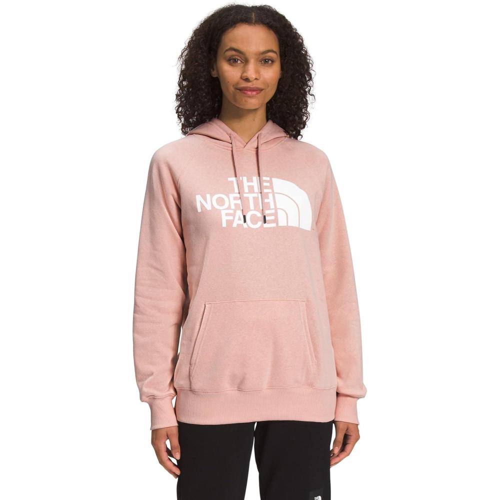 imageTHE NORTH FACE Womens Half Dome Pullover Hoodie Sweatshirt Standard and Plus SizePink MossTnf White