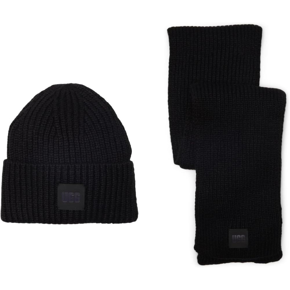 imageUGG womens Chunky Rib Knit SetBlack