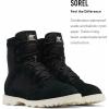 Sorel Men’s Caribou OTM WP Boot — Waterproof Leather Rain Boots(Black  Chalk)