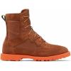 Sorel Men’s Caribou OTM WP Boot — Waterproof Leather Rain Boots(Dark Amber  Spark Orange)