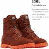 Sorel Men’s Caribou OTM WP Boot — Waterproof Leather Rain Boots(Dark Amber  Spark Orange)