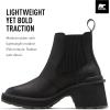 Sorel Women’s Hi-Line Heel Chelsea Boots(Black  Sea Salt)