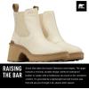 Sorel Women’s Hi-Line Heel Chelsea Boots(Bleached Ceramic  Caribou Buff)
