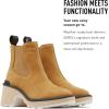 Sorel Women’s Hi-Line Heel Chelsea Boots(Geo Yellow  Jet)