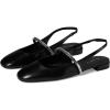 Stuart Weitzman Women’s Stefanie Slngback Flat Ballet(Black/Clear)