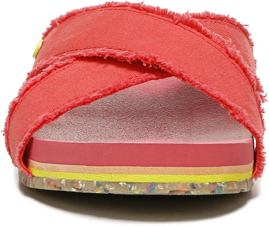 imageVionic Womens BEACH Boardwalk Panama Canvas Sandals Sustainable Washable Slide with Orthotic Insole Arch Support Womens Sneakers Medium Fit Sizes 512Poppy