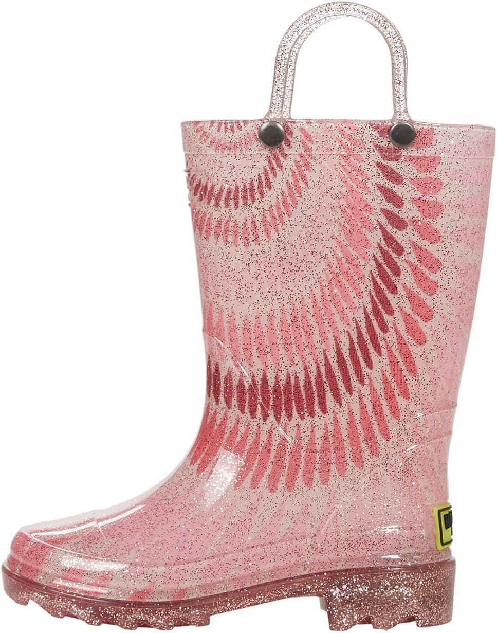 imageWestern Chief Girls TieDye Lighted PVC Boot ToddlerLittle Kid Rose Gold 5 Toddler M