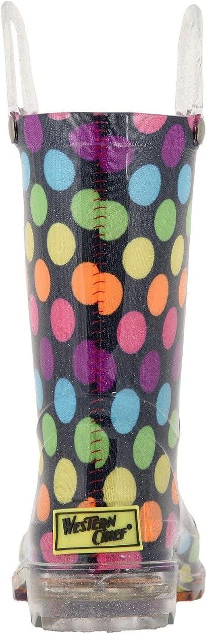 imageWestern Chief Kids Waterproof Light Up Rain Boots With Handles for Easy On and Off for Boys and GirlsDarling Dot