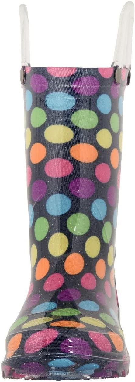imageWestern Chief Kids Waterproof Light Up Rain Boots With Handles for Easy On and Off for Boys and GirlsDarling Dot