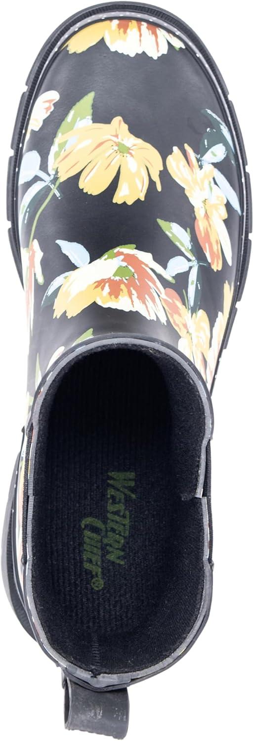 imageWestern Chief Womens Waterproof Chelsea Ankle Rain Boot with Elastic Gore and Rubber Lug Outsole Stylish and Functional for Rainy DaysFloral