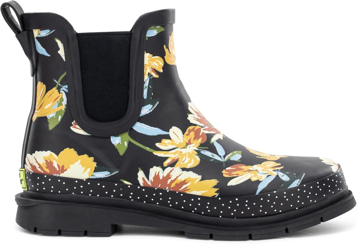imageWestern Chief Womens Waterproof Chelsea Ankle Rain Boot with Elastic Gore and Rubber Lug Outsole Stylish and Functional for Rainy DaysFloral
