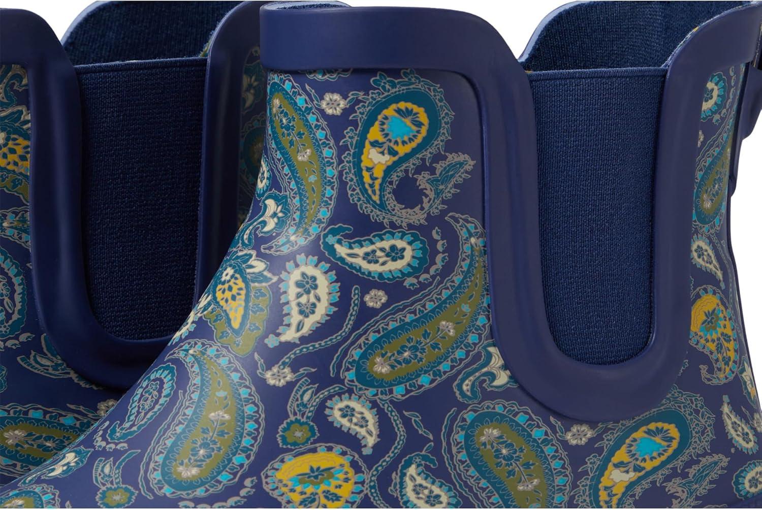 imageWestern Chief Womens Waterproof Chelsea Ankle Rain Boot with Elastic Gore and Rubber Lug Outsole Stylish and Functional for Rainy DaysPaisley Blue