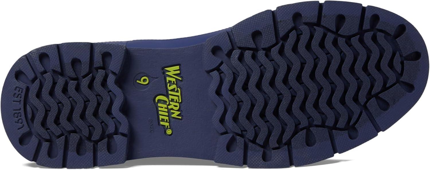 imageWestern Chief Womens Waterproof Chelsea Ankle Rain Boot with Elastic Gore and Rubber Lug Outsole Stylish and Functional for Rainy DaysPaisley Blue