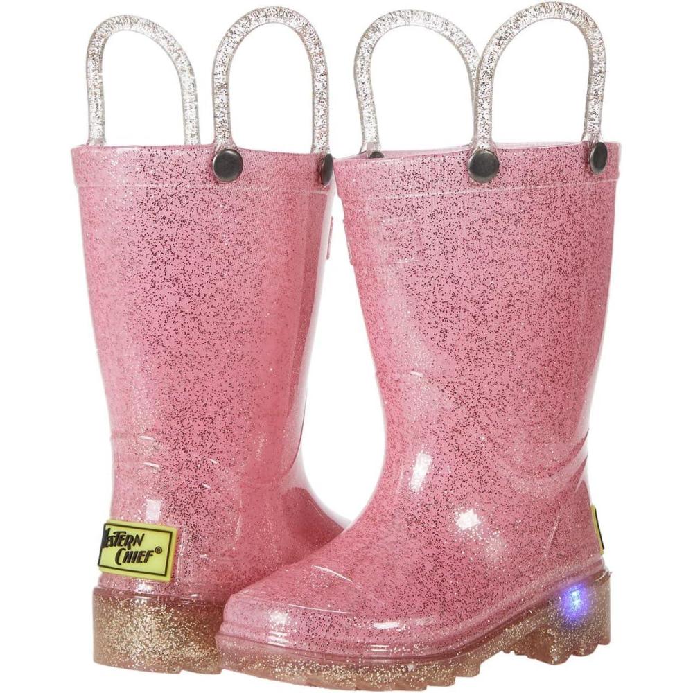 imageGirls Sparkle Lighted PVC Rain ToddlerLittle KidPink